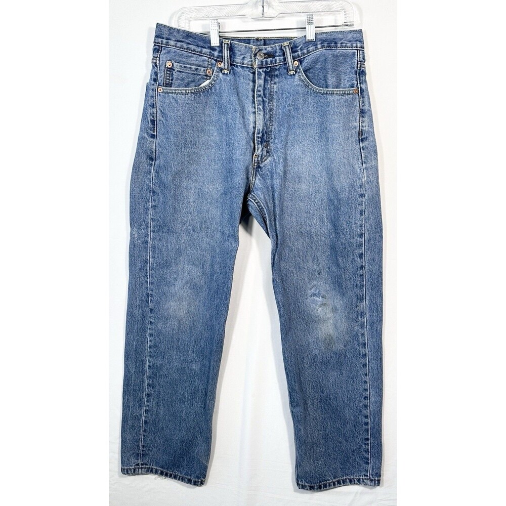 Levi's 550 Relaxed Straight Jeans Blue Y2K 2000s 2001 34x29 Medium Wash Wide Leg